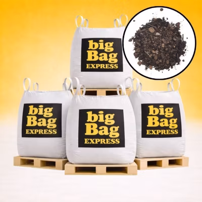 PACK 4 X BIG BAG de 1m3 (+/- 4,8T) Terre Criblée Amendée Compostée à 50% – Livraison PREMIUM