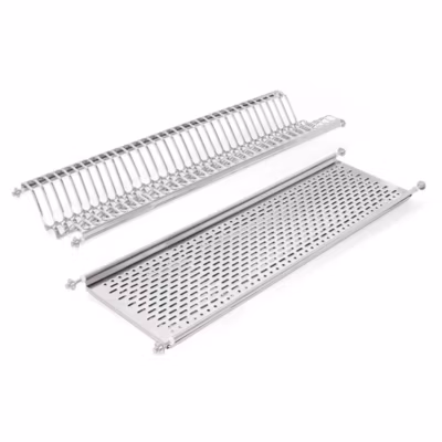 Emuca Egouttoir porte-assiettes pour meuble haut, module 900mm, Acier inoxydable