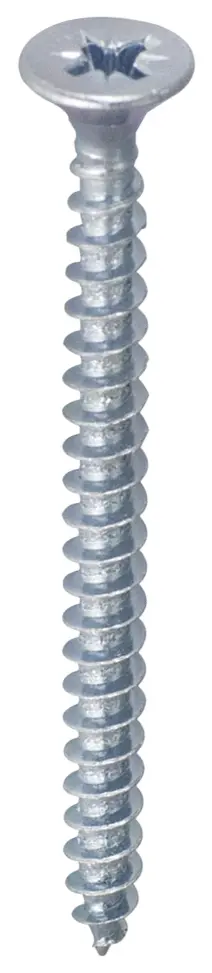 Vis agglo Pozidriv Tête fraisée Acier zingué blanc 4×45 Blister de 14