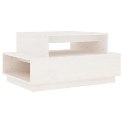814515 vidaXL Table basse Blanc 80x55x40,5 cm Bois massif de pin