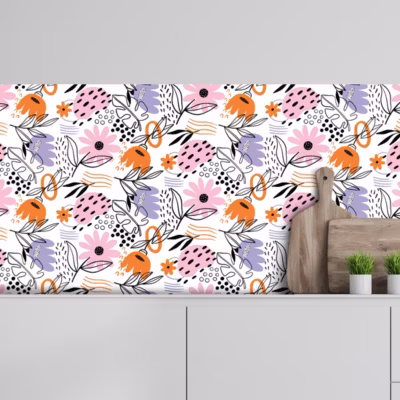 Crédence adhésive déco florale 60×300 cm