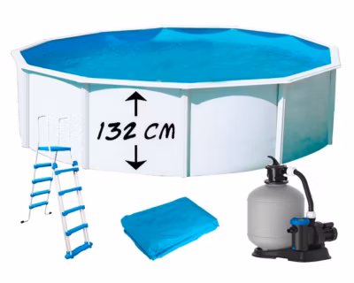 Piscine hors-sol Toi PRESTIGIO ronde 3.50 x 1.32m filtre à sable 6m3-h liner 60-100