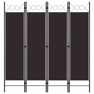 Cloison de séparation 4 panneaux Marron 160 x 180 cm vidaXL