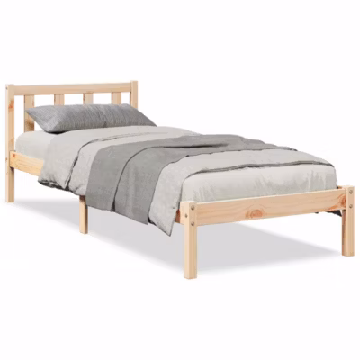 Lit simple, Lit adulte, Cadre de lit extra long sans matelas 90×220 cm bois massif pin