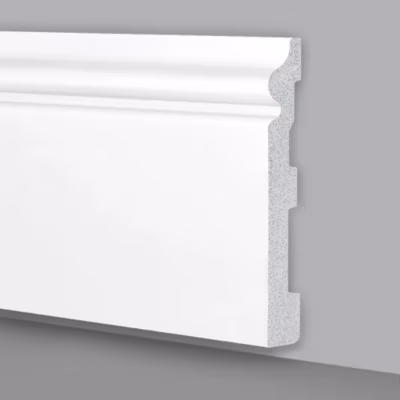 Palette de 100ml de plinthe plinthe BLANCHE mod. ETHNIQUE 150x18x2000mm en POLYMÈRES – Polystructuré