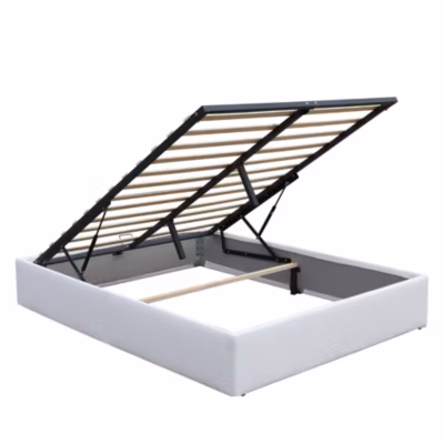Lit coffre 180×200 cm – dehoussable blanc – montage rapide – revetement facile entretien – rangement optimise – design moderne