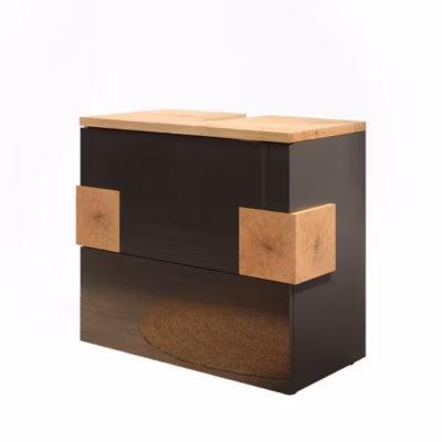 Vicco Meuble sous vasque simple Anthracite 70×64.5cm avec 2 tiroirs
