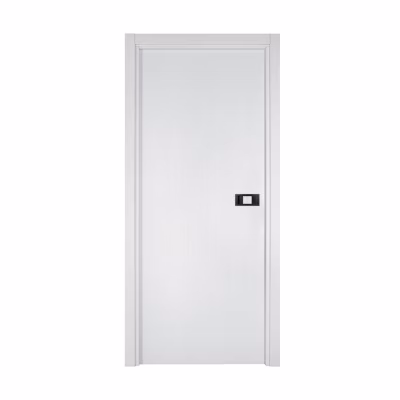 Bloc-porte pose fin de chantier  Premium Miro avec poignée Exclusive noire, H.204 x l.73 cm, aspect chêne blanc, réversible