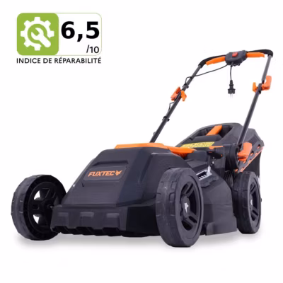 Tondeuse à Gazon électrique Filaire Poussée – FUXTEC FX-RME38 – 12Kg, Largeur Coupe 38cm, Bac 40L, Hauteur 20mm – 70mm