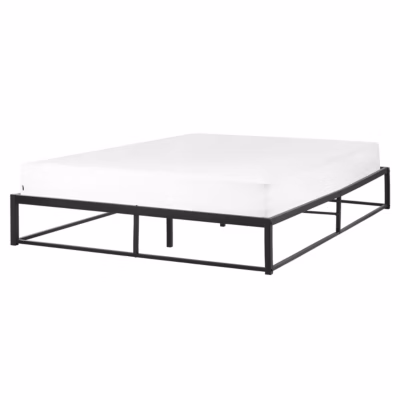 Lit avec sommier Métal VIRY 160 x 200 cm Noir