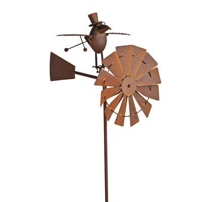 Girouette éolienne moulin jardin Birdy 42x58x150cm
