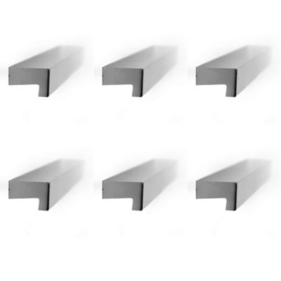 6 Un. poignées de meuble  cuisine et salle de bain profil  aluminium anodisé Ext. 120X12MM – – entraxe  96MM