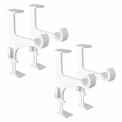 4 Supports Sans Perçage, Blanc, pour Tringle à Rideaux, D.20-28mm, pour Coffre de Volet Roulant