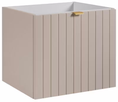 Meuble sous-vasque suspendu HARMO 50 cm Façade rainuré cachemire semi-mat