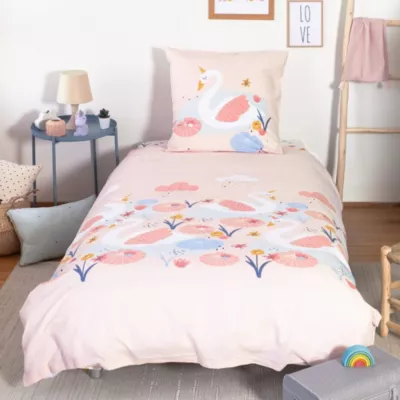 Housse de couette 140×200 + 1 taie CLARA coton 57 fils