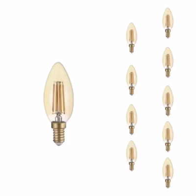 Ampoule LED E14 Filament 4W C35 Bougie (Pack de 10) – Blanc Chaud 2300K – 3500K – SILAMP