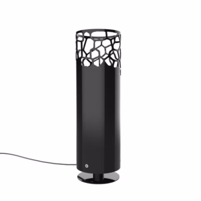 LUMICOM – ORGANIC Lampadaire, 1X E27, max 42W, métal, noir brillant, H.30cm