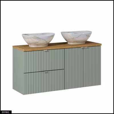 Ensemble de meubles sous vasque – 120 cm – avec Plan – 2 Vasques – ROSEAU