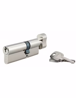 Cylindre de serrure à bouton STD, UNIKEY (achetez-en plusieurs, ouvrez avec la même clé),30Bx50mm, 3 clés, nickelé – THIRARD