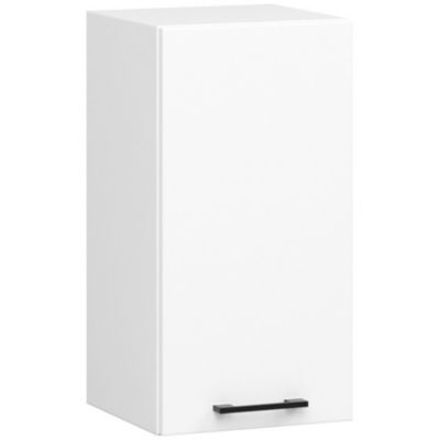 Meuble de cuisine suspendu : 1 porte, 2 étagères, blanc,  40 x 58 x 30 cm