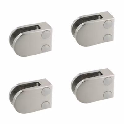 4 x Pince à verre plate modèle 07 – Ep. verre 6 mm – Inox 316 brossé GR320