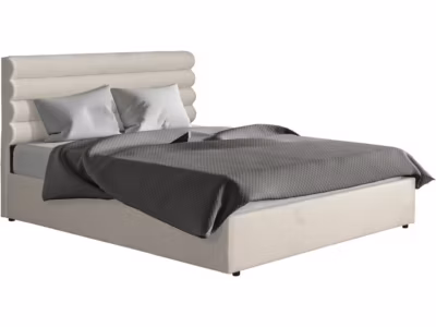 Lit double en velours design « Livigno »  140 x 190 cm  Beige