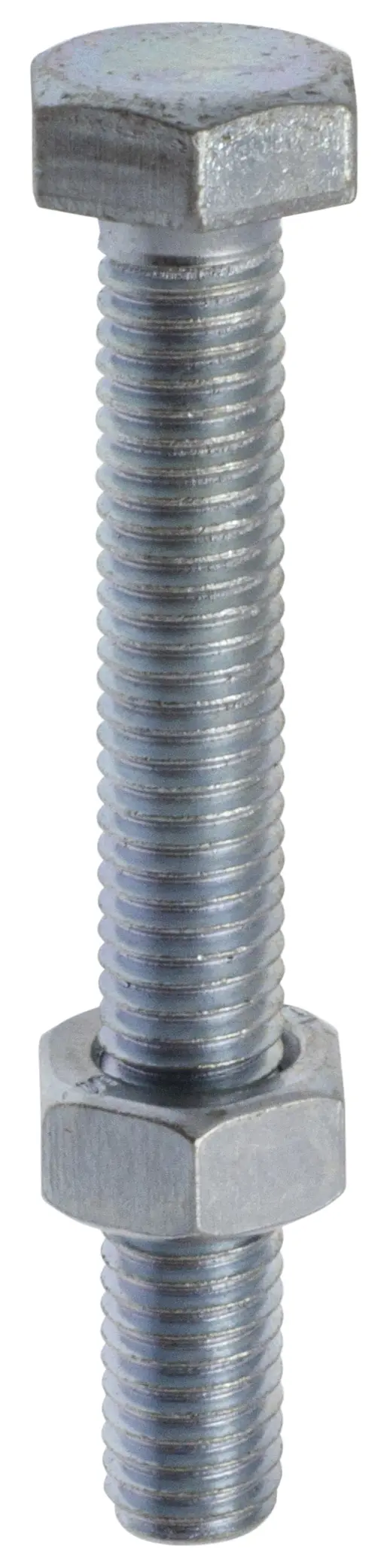 Boulon Tête héxagonale Acier zingué 10×100 Blister de 9