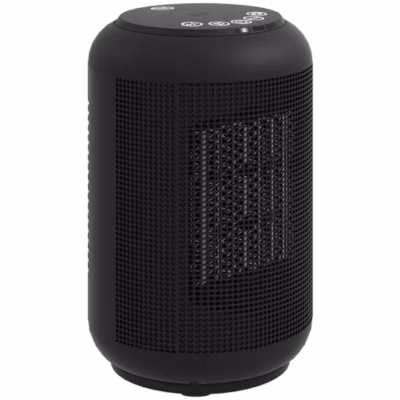 Chauffage d&rsquo;appoint compact céramique PTC soufflant oscillant réglable 1500W noir