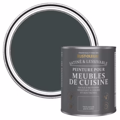 Peinture Noire pour Meubles de Cuisine, Satin – RUST-OLEUM – Sable Noir 750ml