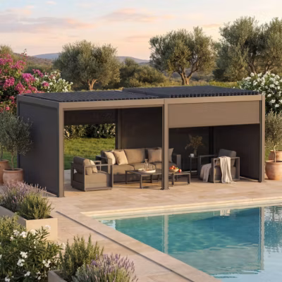Store pour pergola Evonis 3m gris graphite – Hespéride