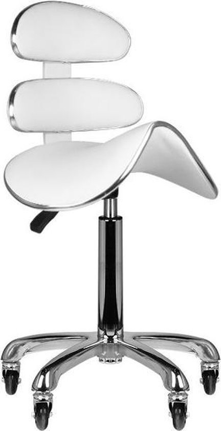 DermaSyis Tabouret de selle cosmétique Roll-Speed ​​​​High – AM-880 – BLANC
