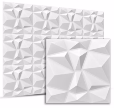 Panneaux de plafond et panneaux muraux Decoratif 3D Bursztyn Blanc 12m² / 48pièces
