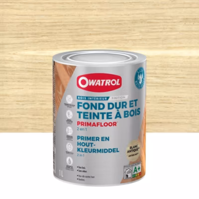 Fond dur + teinte à bois en phase aqueuse Owatrol PRIMAFLOOR Blanc Antique (owp3) 1 litre