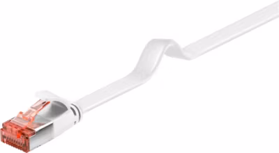 Câble RJ45 Cat6a plat blanc 20 m GOOBAY