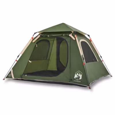 Tente de camping à dôme 4 personnes vert libération rapide vidaXL
