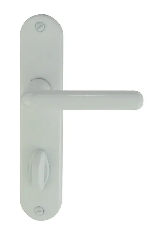 ENSEMBLE DE POIGNEES DE PORTE TIGNES ALU – ACIER BLANC CONDAMNATION 165