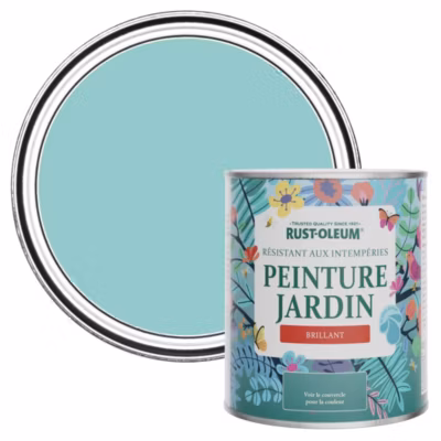 Peinture Bleue pour Jardin et terrasse, Finition Brillante – RUST-OLEUM – Bleu vert 750ml