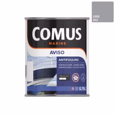 AVISO NB GRIS 0,75 L  – Peinture antifouling à matrice dure pour bateaux rapides – COMUS MARINE
