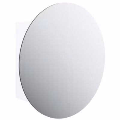 Armoire Murale à miroir rond, Armoire de Toilette, Meuble Salle de Bain et LED Blanc 47x47x17,5 cm