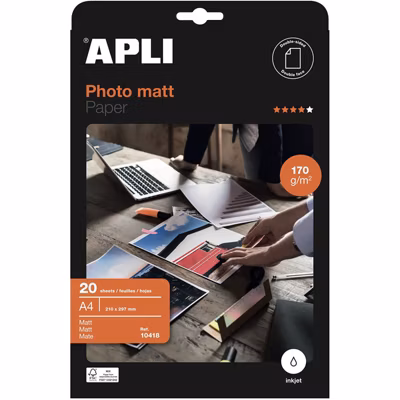 Papier photo – Matt – A4 170 g 20 feuilles – Apli