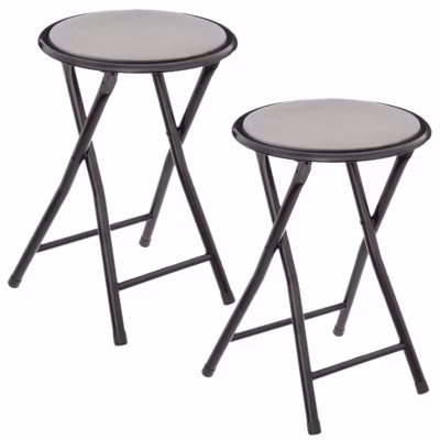 Lot de 2 tabourets pliants en velours