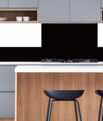 Crédence Cuisine Aluminium NOIR BRILLANT 100 cm x 20 cm Ma Nouvelle Décoration