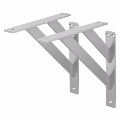 2x Equerres Etagere mural support d&rsquo;angle en aluminium argent