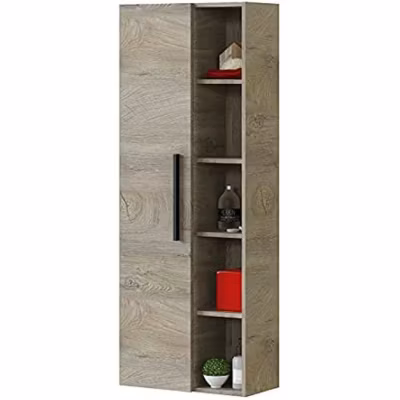 Colonne de Salle de Bain – ARKITMOBEL – Athena 1A1G – 51 x 25 x 135 cm – Marron – Montage facile