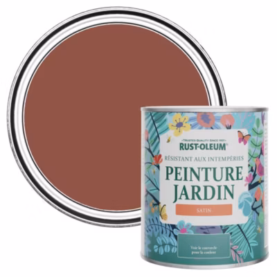 Peinture Rouge pour Jardin et terrasse, Finition Satinée – RUST-OLEUM – Rouge brique 750ml