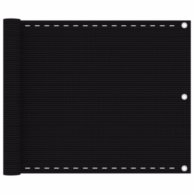 vidaXL écran de balcon Noir 75×500 cm PEHD 311030