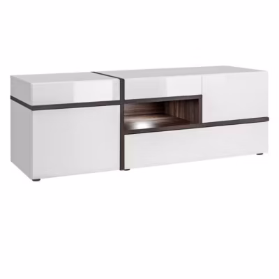 Meuble TV Design LED « Cross » 150cm Blanc