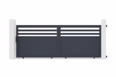 Portail coulissant 3,7m NEVIS H.140cm aluminium gris