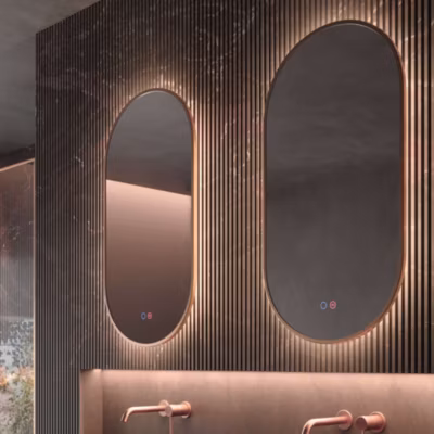 Miroir de Salle de Bain Lumineux LED Réglables 50×90 – Cuivré – Tactile & Anti-Buée – TOKYO LEDIMEX