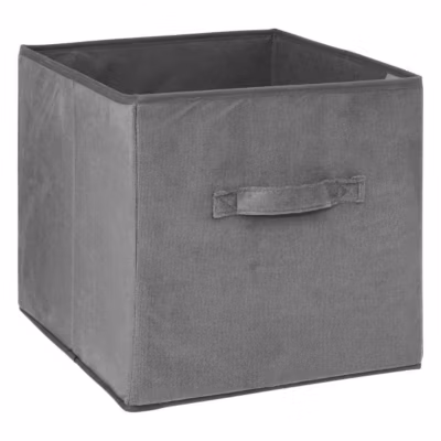 Panier velours 31×31 cm Gris anthracite Mix N&rsquo; Modul – 5Five